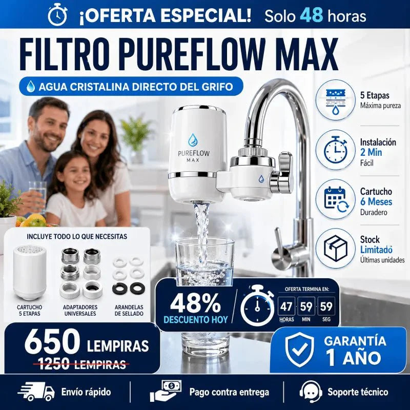 PureFlow Max™ – Filtro Purificador de Agua para Grifo